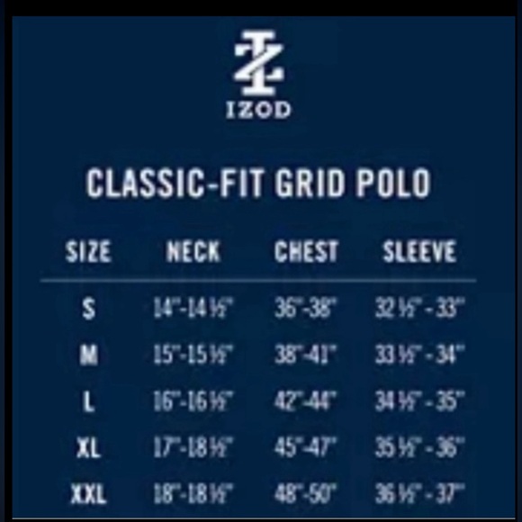 IZOD GOLF GRID POLO SHIRT BLUE COLOR SHORT SLEEVE NEBULAS BLUE SIZE EXTRA LARGE - Picture 9 of 14